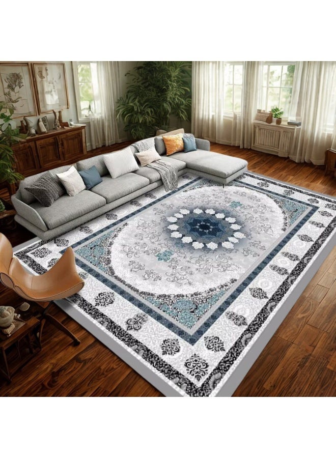 SMART HOME Ceramic Carpets Excellent Velvet Rug Padded And Soft To The Touch With Beautiful 3D Patterns Made of High-Quality Materials Nano Seating Mattress Multicolour Polypropylene  Rectangle size 4X3 meters - Image 2