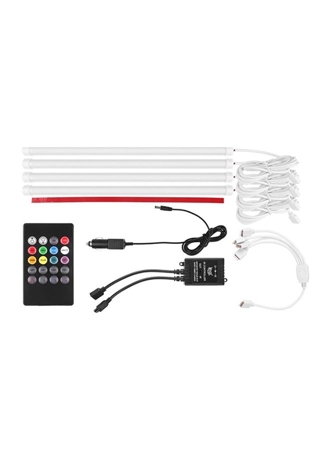 إسكدنيا طقم شريط أضواء LED بألوان RGB للسيارة مكون من 4 قطع