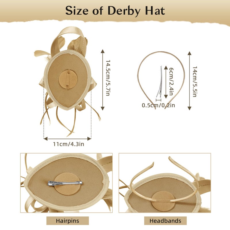 American Trends Fascinators Hats for Women Kentucky-Derby Tea Party Hats Flower Wedding Church Headband Hair Clip Girls Black - Image 5