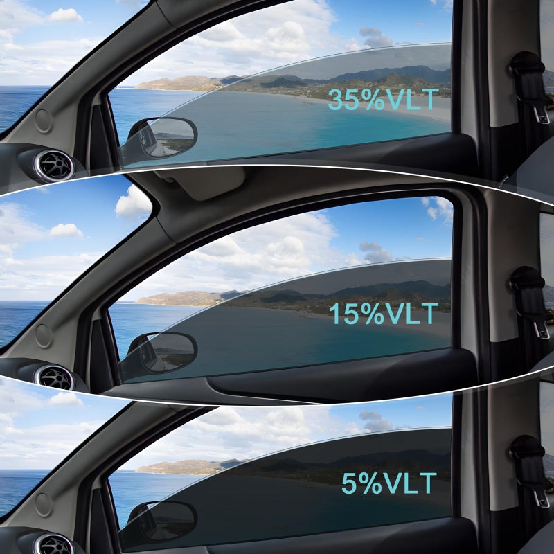 TOYOCO 5% VLT Ceramic Car Window Tint Film - (20in * 20ft) Window Privacy Film, 99% Blocks UV & 95% IR Ray, Glare Reduction Blackout Window Film Auto Car Windshield Sun Shade Roll - Image 2