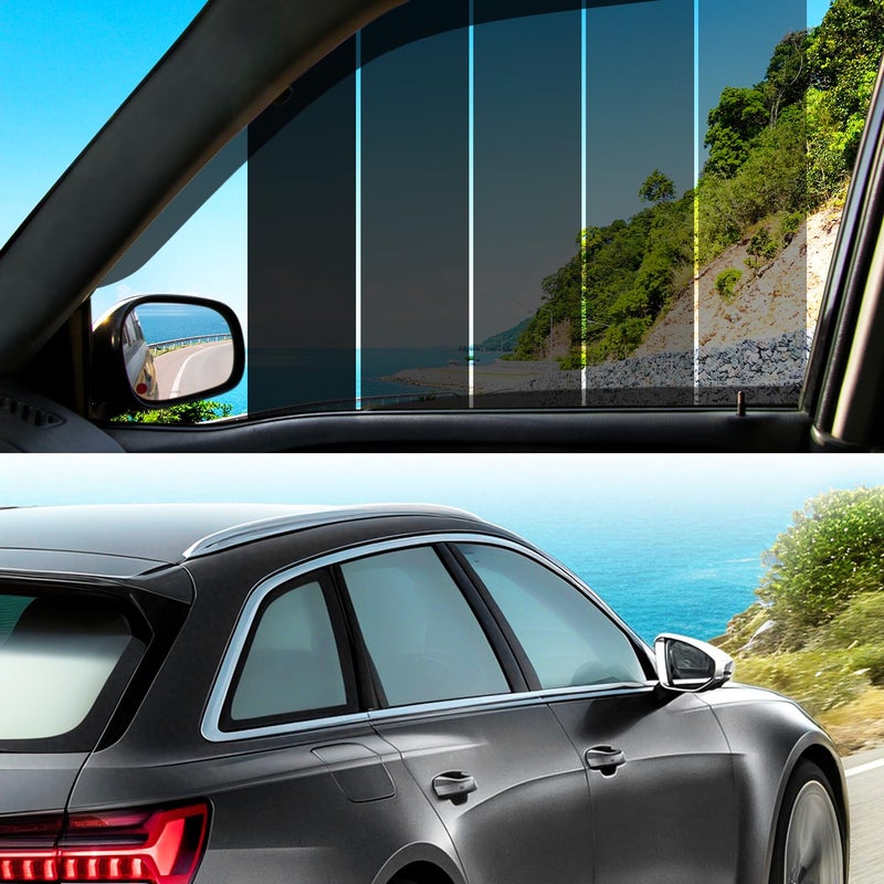TOYOCO 5% VLT Ceramic Car Window Tint Film - (20in * 20ft) Window Privacy Film, 99% Blocks UV & 95% IR Ray, Glare Reduction Blackout Window Film Auto Car Windshield Sun Shade Roll - Image 1