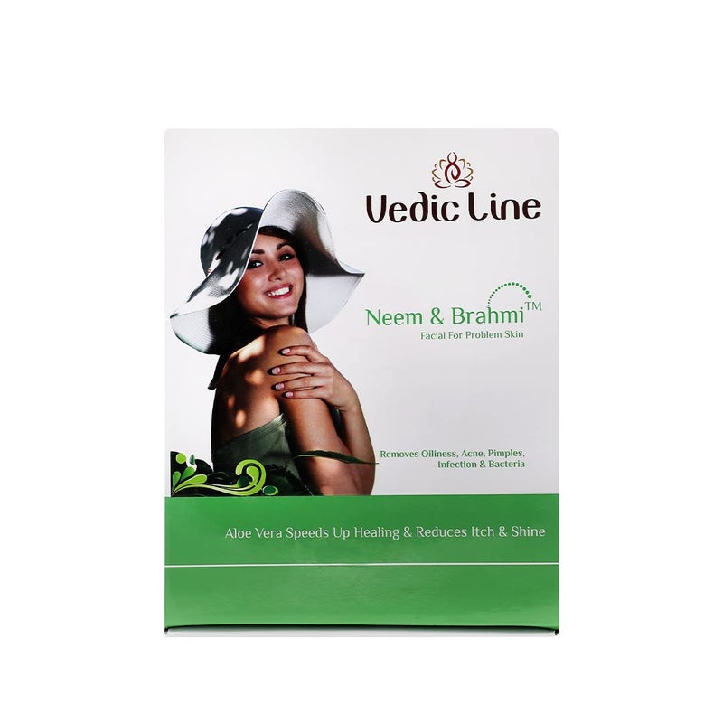 Vedic Line Neem Brahmi Facial Kit For Reduce Dark Spots Acne With Aloe Vera Embellica Vitamin C Gives Healthy And Glowing Skin 620Ml - Image 1