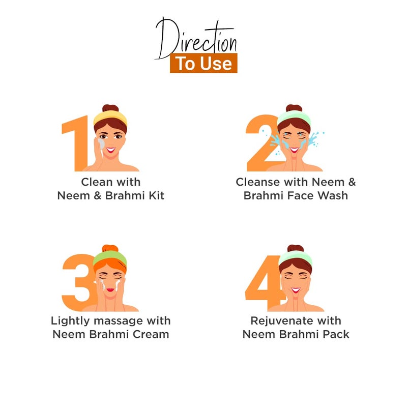 Vedic Line Neem Brahmi Facial Kit For Reduce Dark Spots Acne With Aloe Vera Embellica Vitamin C Gives Healthy And Glowing Skin 620Ml - Image 5