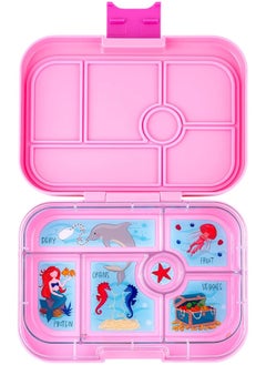Yumbox Yumbox® Original Leakproof Bento Lunch box for Kids, 5 Compartments + Dip Well, Easy-Open Latch, Just Right Portions, Removable Illustrated Tray (Power Pink Mermaid), Ages 3-7  - Image 1