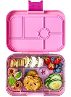 Yumbox Yumbox® Original Leakproof Bento Lunch box for Kids, 5 Compartments + Dip Well, Easy-Open Latch, Just Right Portions, Removable Illustrated Tray (Power Pink Mermaid), Ages 3-7  - Image 3