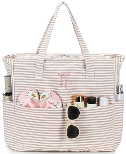 Bluboon Beach Pool Bags Tote for Women Ladies Large Gym Tote Carry On Bag With Wet Compartment for Weekender Travel Waterproof - Image 1