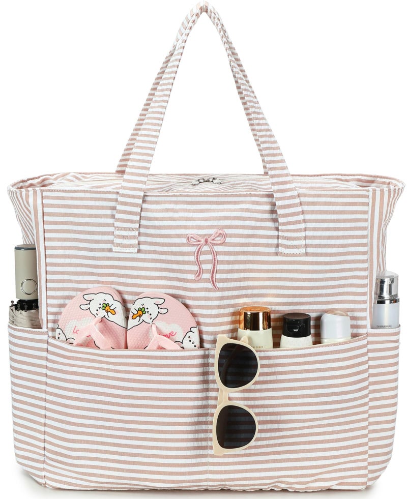 Bluboon Beach Pool Bags Tote for Women Ladies Large Gym Tote Carry On Bag With Wet Compartment for Weekender Travel Waterproof - Image 2