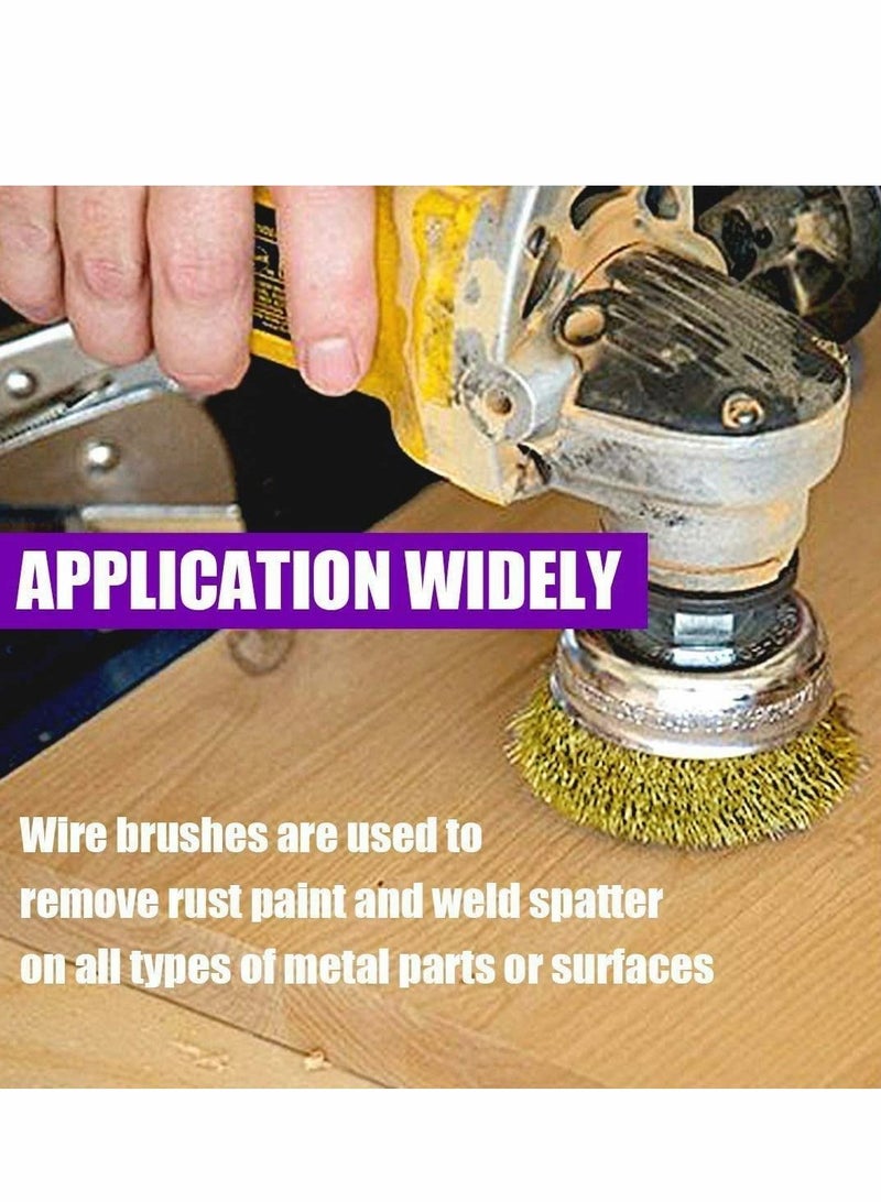 Generic Wire Wheel Cup Brush Set,  for Drill 1/4 Inch Arbor Coarse Carbon Steel Crimped Cleaning Rust, Stripping and Abrasive Drill Attachment Perfect for Removal of Rust, Corrosion, Paint, 6 Pcs  - Image 2