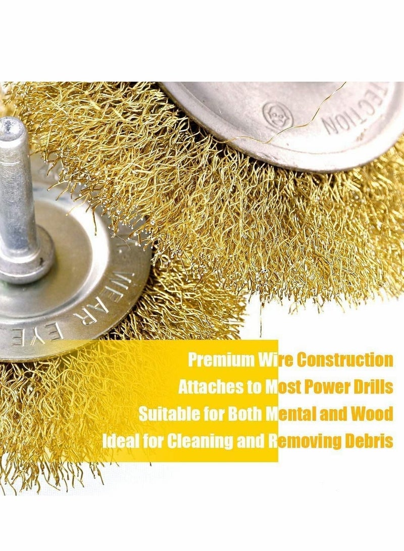 Generic Wire Wheel Cup Brush Set,  for Drill 1/4 Inch Arbor Coarse Carbon Steel Crimped Cleaning Rust, Stripping and Abrasive Drill Attachment Perfect for Removal of Rust, Corrosion, Paint, 6 Pcs  - Image 3