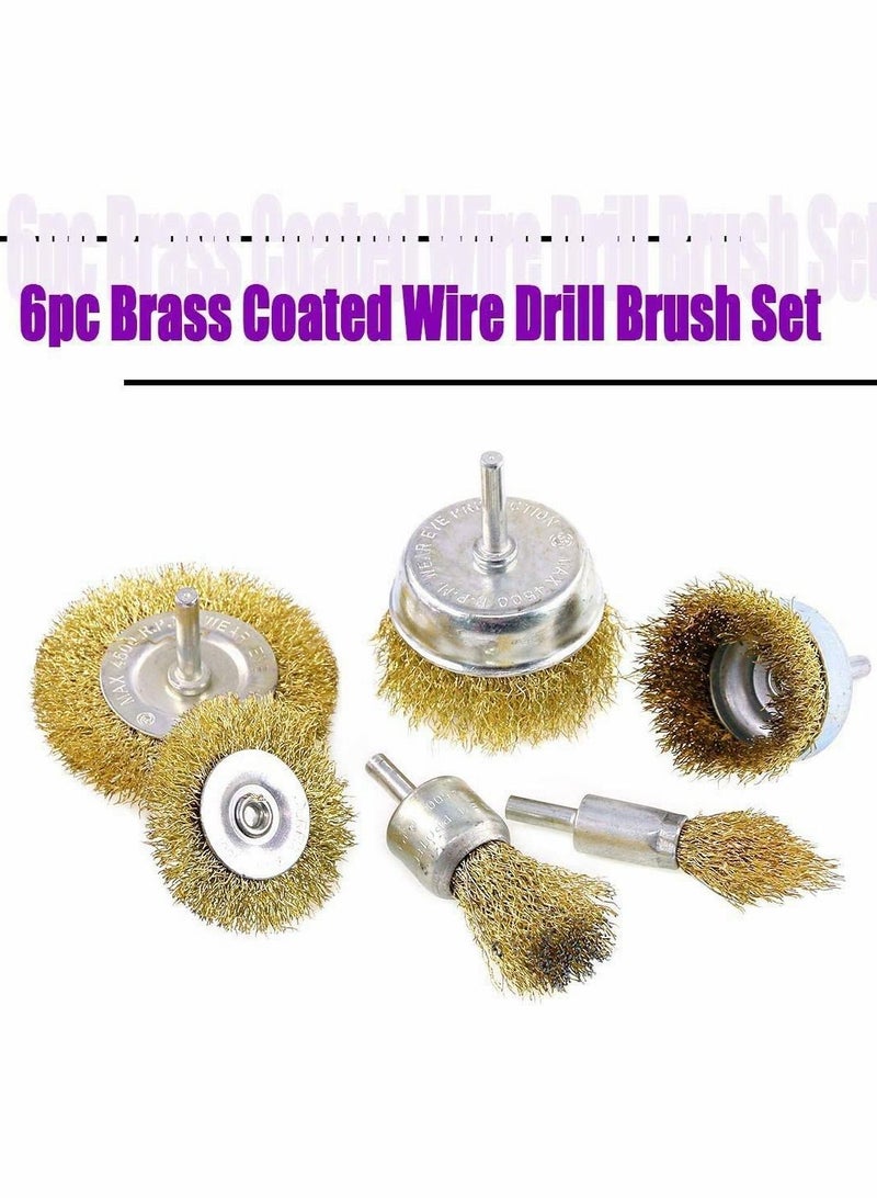 Generic Wire Wheel Cup Brush Set,  for Drill 1/4 Inch Arbor Coarse Carbon Steel Crimped Cleaning Rust, Stripping and Abrasive Drill Attachment Perfect for Removal of Rust, Corrosion, Paint, 6 Pcs  - Image 4