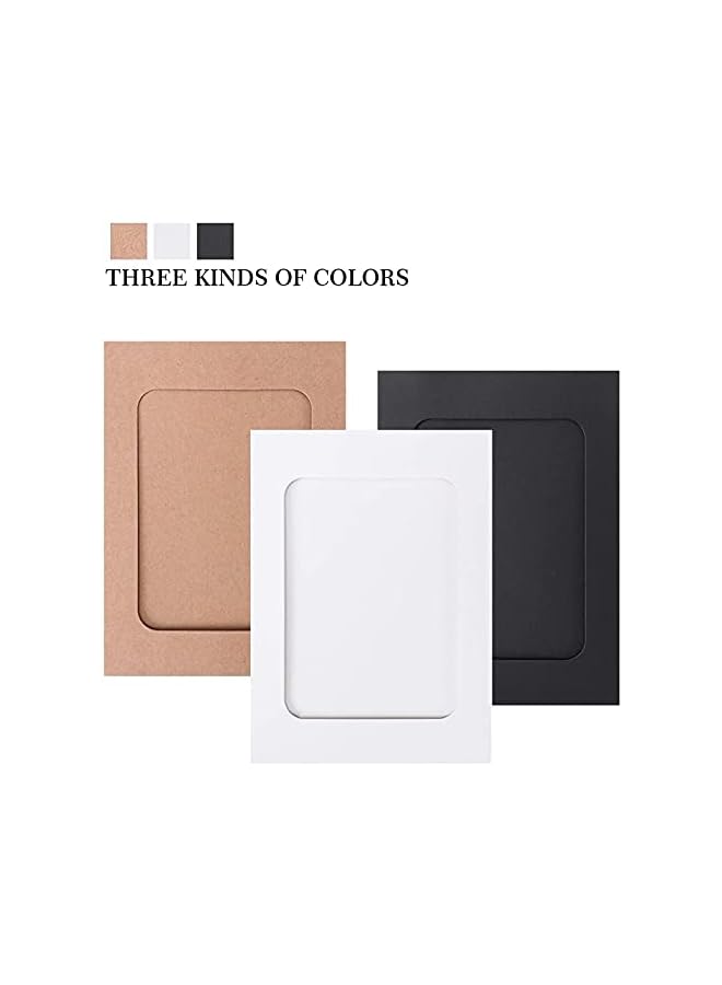 The Bros Photo Frame, 30 Pack Paper Photo Frame 6x4, Set Multiple Photos, Picture Mats with Mini Wooden Clips and String Hanging Cardboard Picture Frame Set for Home Room Wall Decor DIY - Image 3