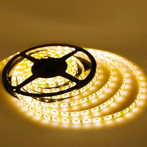 XINKAITE Led Strip Lights Warm White - 16.4ft Led Tape Light 12 V DC SMD 3528 Waterproof Flexible LED Light Strips for Boat, Home, Club, Bar and Outdoor Decoration(Power Adapter Not Included) - Image 1