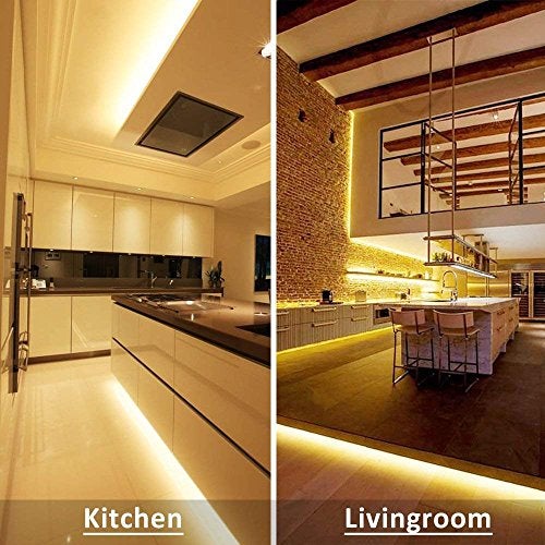 XINKAITE Led Strip Lights Warm White - 16.4ft Led Tape Light 12 V DC SMD 3528 Waterproof Flexible LED Light Strips for Boat, Home, Club, Bar and Outdoor Decoration(Power Adapter Not Included) - Image 4