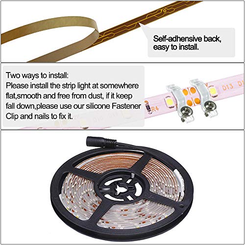XINKAITE Led Strip Lights Warm White - 16.4ft Led Tape Light 12 V DC SMD 3528 Waterproof Flexible LED Light Strips for Boat, Home, Club, Bar and Outdoor Decoration(Power Adapter Not Included) - Image 2