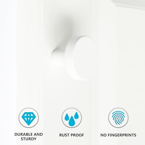 HANIHUA 5 Pack White Kitchen Cabinet Knobs Solid Dresser Knobs Drawer Knobs for Cabinets Single Hole White Knob for Cabinets and Drawers Hardware Round - Image 3