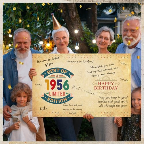 FANCYLUCKY Retro 70th Birthday Card Gifts for Women Men, Large 70th Birthday Decorations for Mom Dad, Unique Gifts for 70 Year Old Woman Man - Image 5