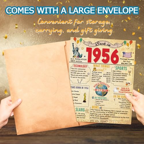 FANCYLUCKY Retro 70th Birthday Card Gifts for Women Men, Large 70th Birthday Decorations for Mom Dad, Unique Gifts for 70 Year Old Woman Man - Image 3