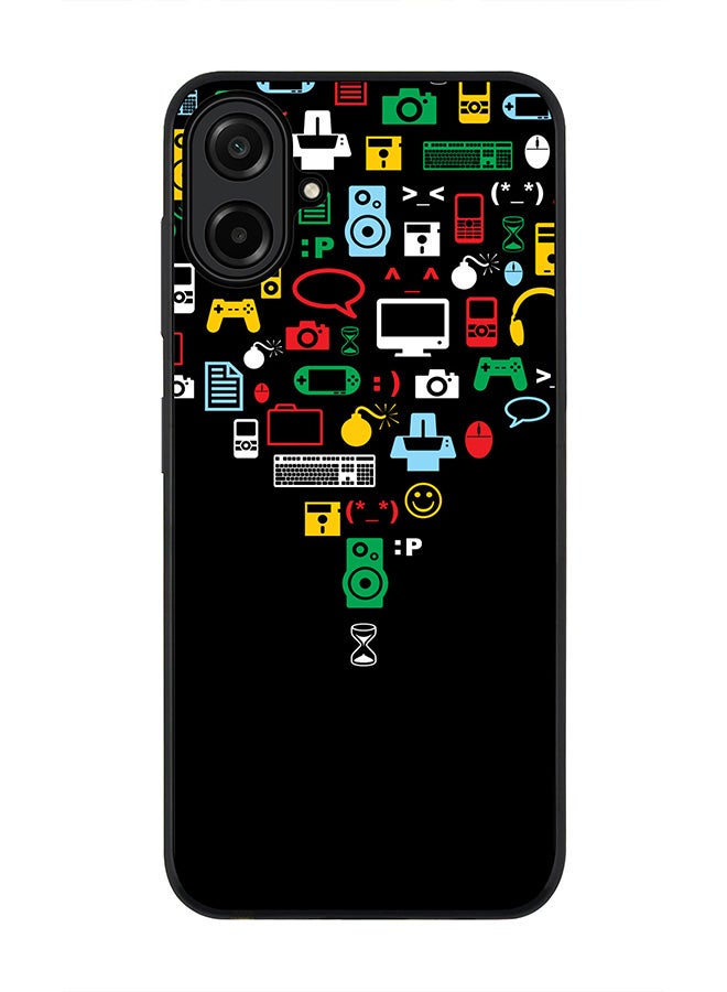 Stylizedd For Samsung Galaxy A07 4G Case,Slim fit Camera Protection, Shockproof Thin Phone cover  - Convergence (Black)