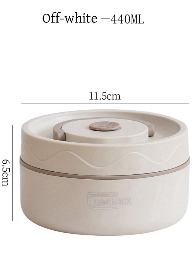 Portable Insulated Lunch Box, Portable Insulated Food Container for Adults, Insulated Lunch Bento Box, Stainless Steel, Non-microwaveable, Keeps Warm for 4-5 Hours, Beige 2 pcs