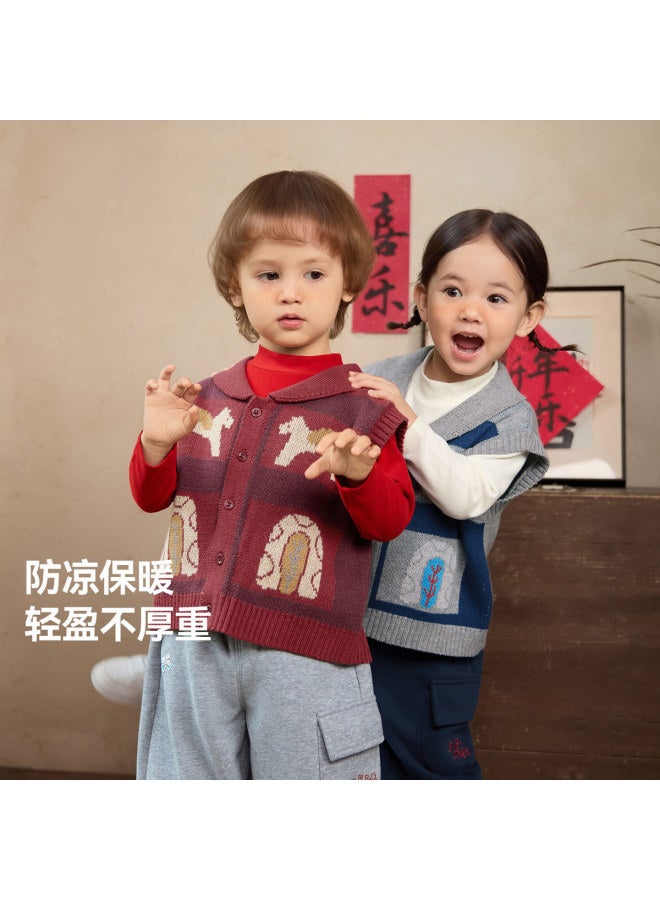 Anti-static And Anti-pilling] Baby Vest Autumn Winter Style Boys Warm Vest Children's New Year Red Style Girls - Image 5