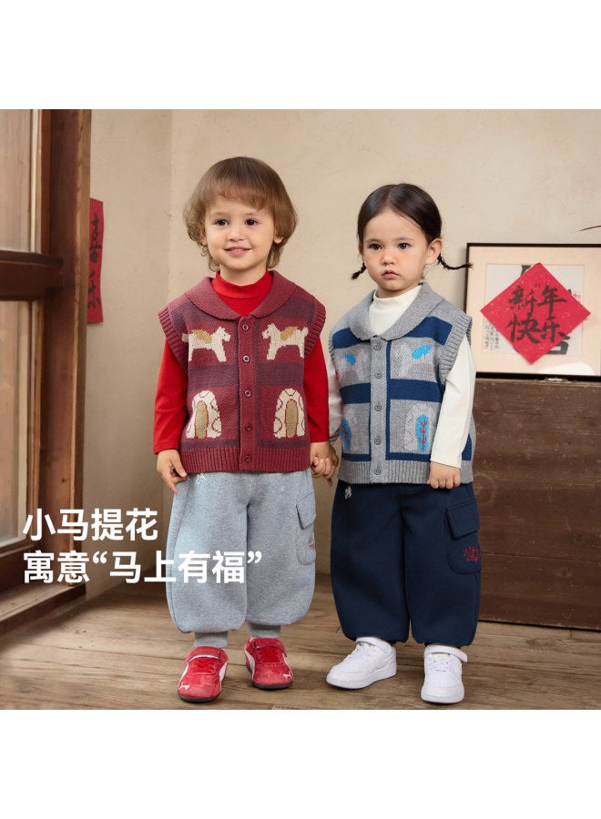 Anti-static And Anti-pilling] Baby Vest Autumn Winter Style Boys Warm Vest Children's New Year Red Style Girls - Image 4