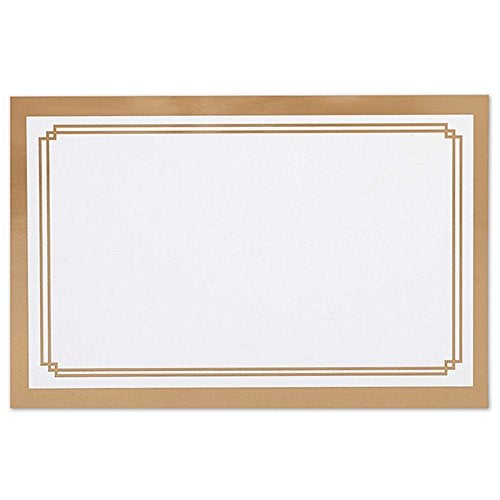 NW Metallic Gold Double Border Enclosure Cards/Gift Tags - 3 1/2 x 2 1/4 (50) - Image 1