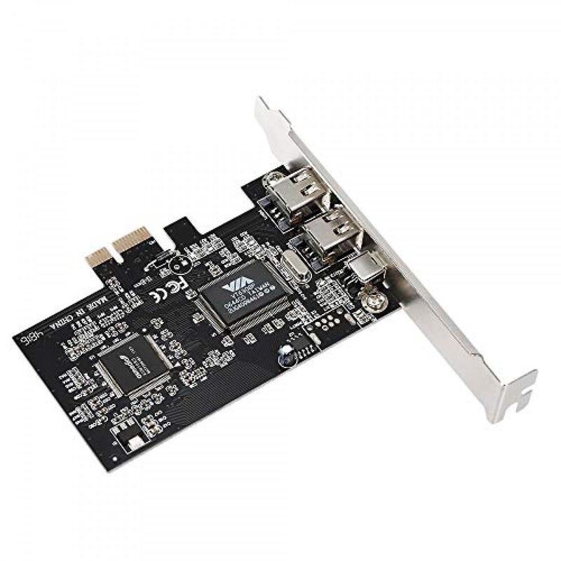 foxaa PCIe 3 Ports 1394A Firewire Expansion Card, PCI Express (1X) to External IEEE 1394 Adapter Controller (2 x 6 Pin + 1 x 4 Pin) with Low Profile Bracket for Desktop PC and DV Connection - Image 2