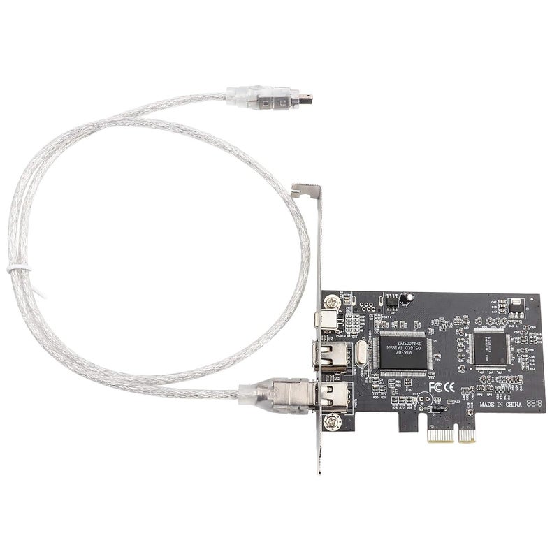 foxaa PCIe 3 Ports 1394A Firewire Expansion Card, PCI Express (1X) to External IEEE 1394 Adapter Controller (2 x 6 Pin + 1 x 4 Pin) with Low Profile Bracket for Desktop PC and DV Connection - Image 1