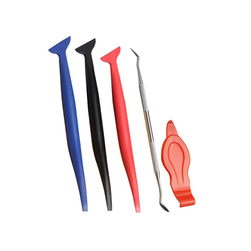 Osilly 5PCS Car Vinyl Wrap Tool Kit Flexible Micro Stick Corner Squeegee Curves Slot Tint Tucking Tool with Different Hardness for Install Wraps  Stickers Universal for SUV Truck RV Van