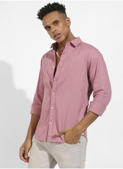 Instafab Plus Self-Design Striped Shirt  - Image 3