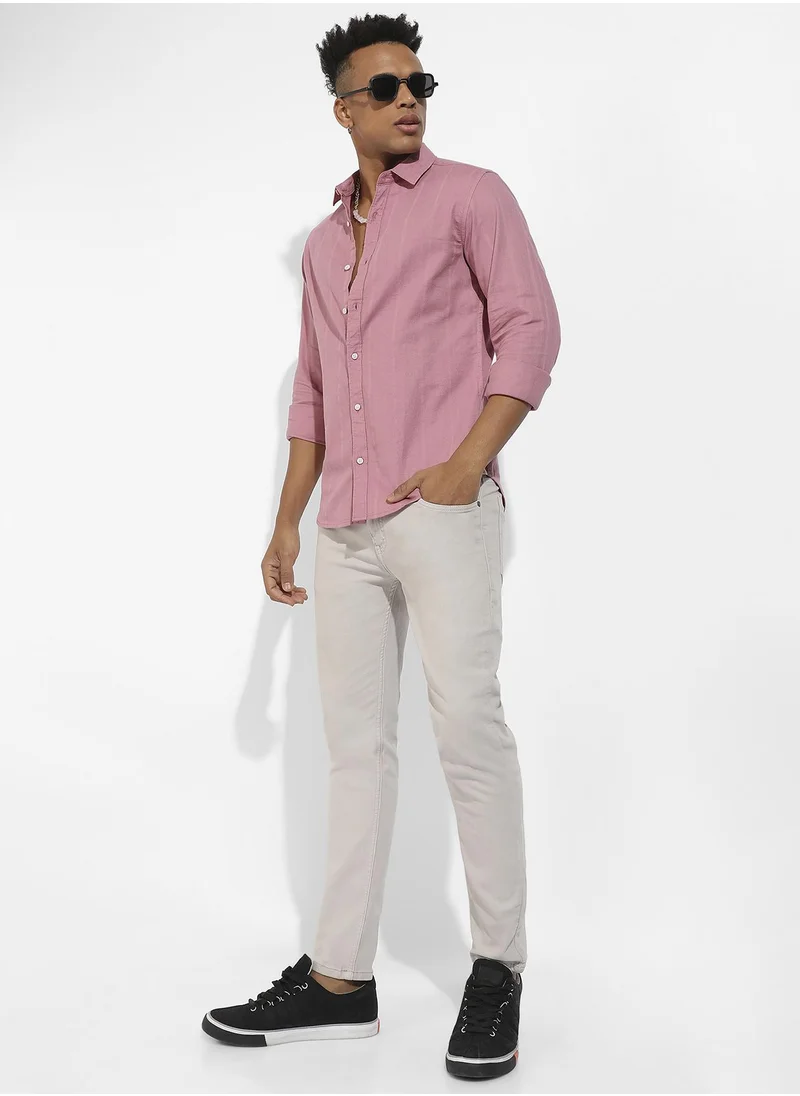 انستافاب بلس Self-Design Striped Shirt