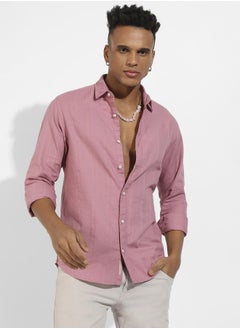 Instafab Plus Self-Design Striped Shirt  - Image 2