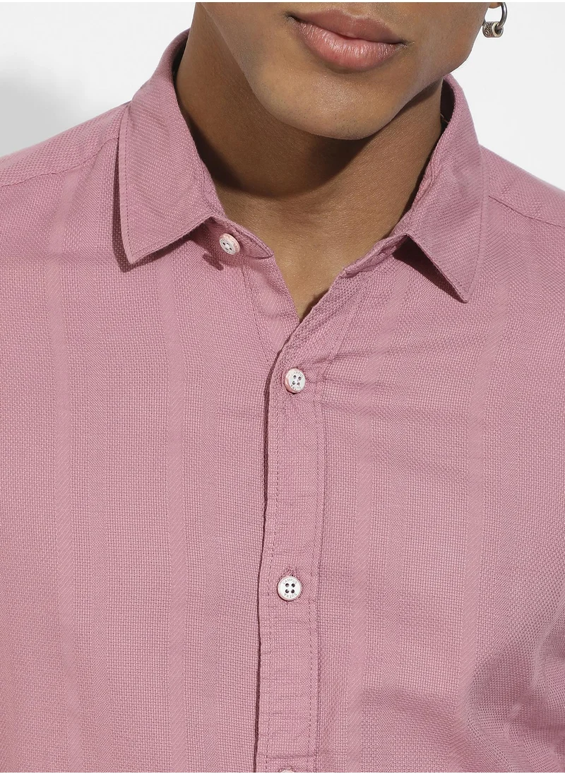 انستافاب بلس Self-Design Striped Shirt