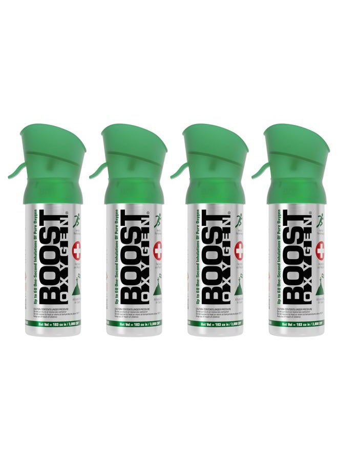 BOOST OXYGEN Pocket Size Natural 3L Canister | Respiratory Support for Aerobic Recovery, Altitude, Performance & Health (4 Pack) - Image 1