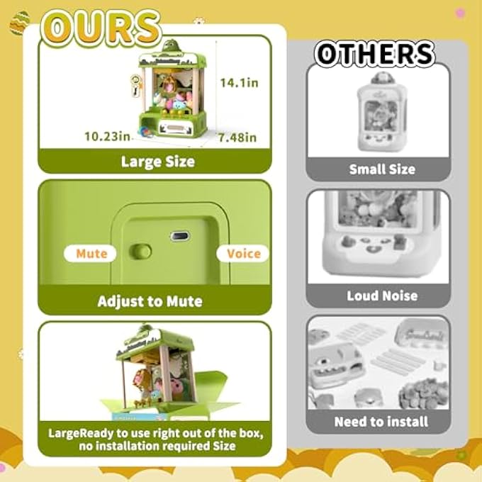 DINOSAUR CLAW MACHINES FOR KIDS,ELECTRONIC GAME VENDING MACHINE TOYS WITH 34 DINOSAUR TOYS & SOUND,CANDY DISPENSER MACHINE, THANKSGIVING BIRTHDAY GIFTS FOR GIRLS BOYS - Image 3