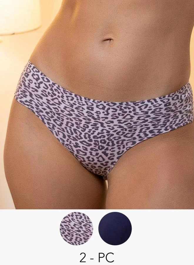 Aadaraya Aadaraya Hipster Briefs with Assorted Prints - Set of 2