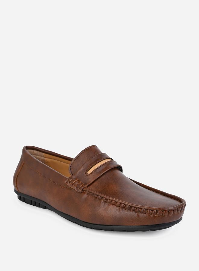 Styli Stitch Detail Slip On Penny Loafers  - Image 4