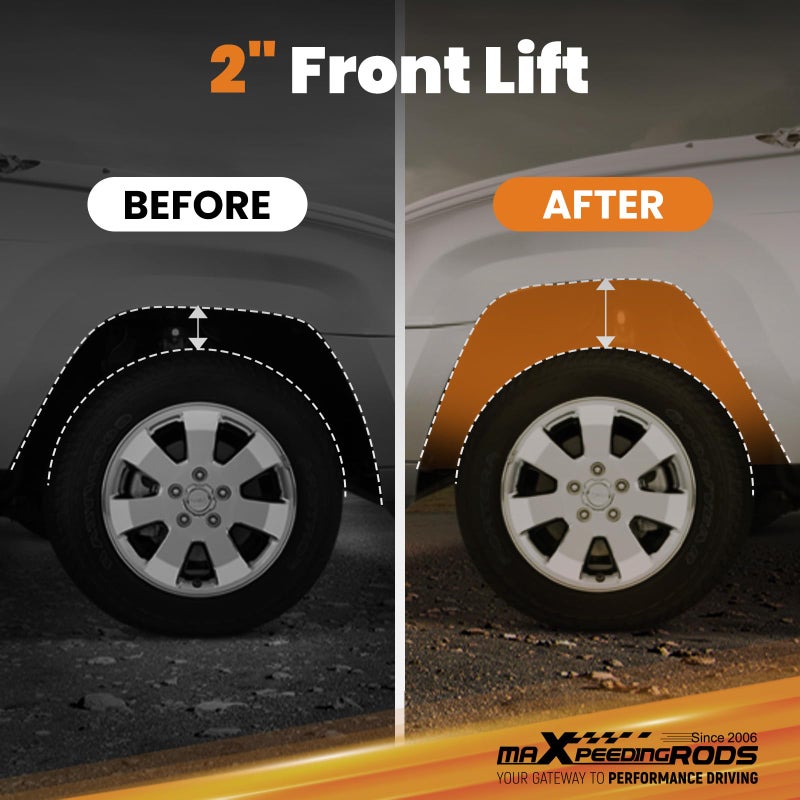maXpeedingrods مجموعة رفع أمامية 2" من maXpeedingrods لجيب ليبرتي KJ KK 2002-2012، مجموعة رفع تعليق لدودج نيترو 2007-2012 SUV - Image 2