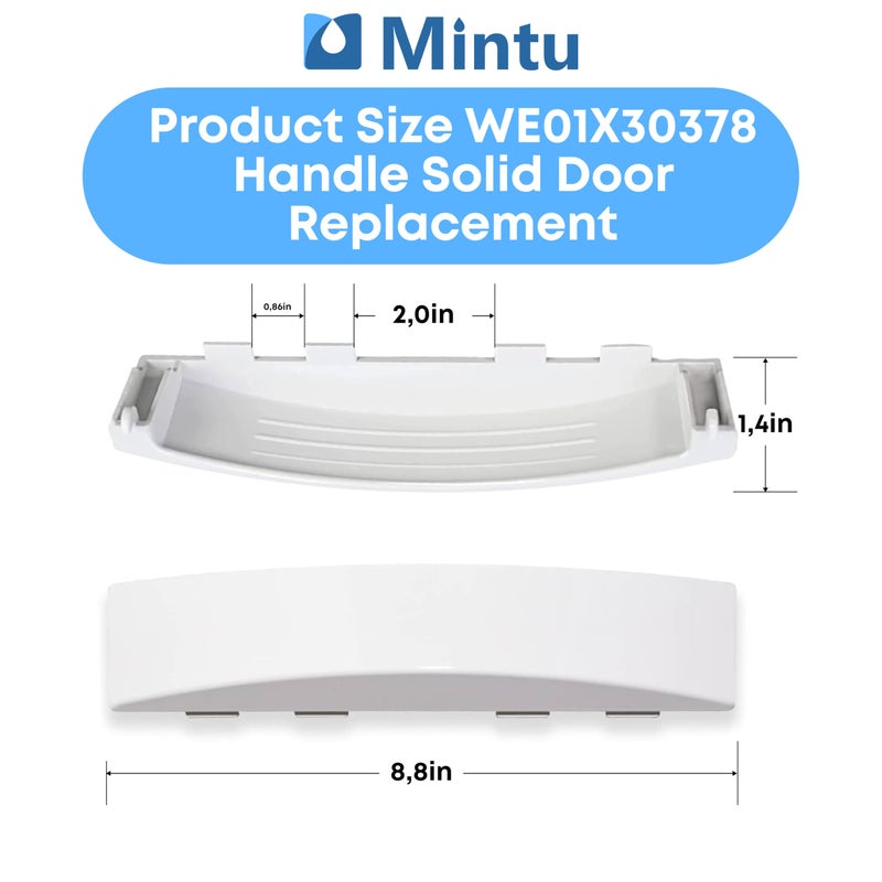 Mintu WE01X30378 Handle Solid Door Replacement for GE GUD24ESSM0WW GUD24ESSM1WW GUD24GSSJ0WW GUD24GSSM0WW GUD24GSSM1WW GUD27EESN0WW GUD27ESSJ0WW GUD27ESSJ1WW GUD27ESSM0WW Washer/Dryer - Image 2