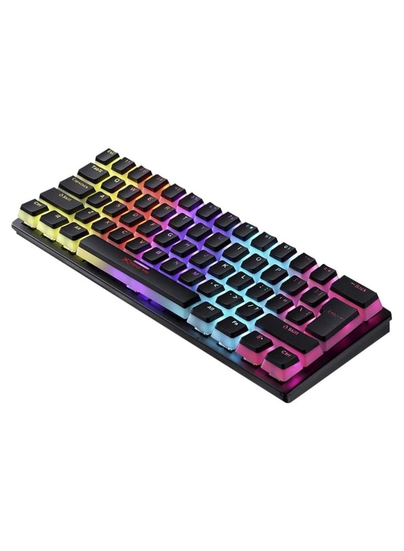XTRIKE ME GK985P 60% Pudding Gaming Mechanical Keyboard - Blue Switches - Rainbow LED Lighting - PBT Key Caps - English Only Keys, USB - Image 3