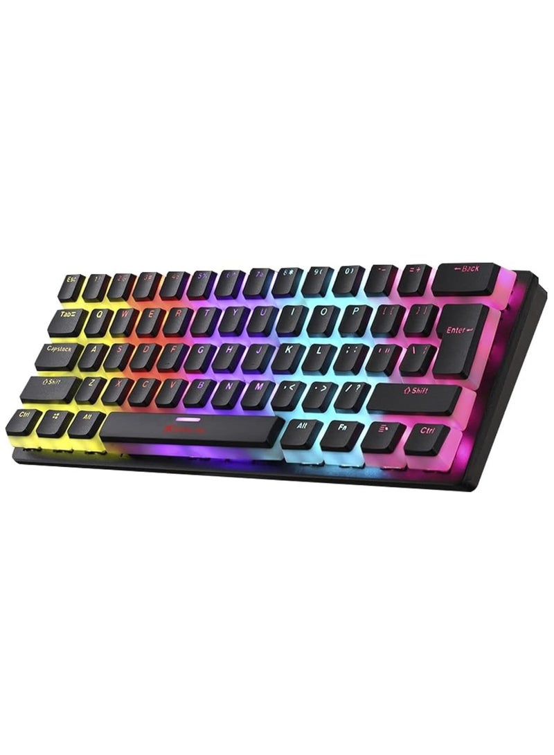 XTRIKE ME GK985P 60% Pudding Gaming Mechanical Keyboard - Blue Switches - Rainbow LED Lighting - PBT Key Caps - English Only Keys, USB - Image 5