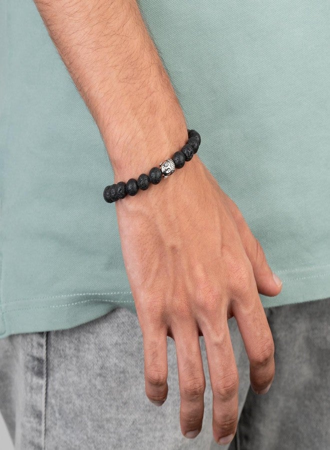 Mesmerize Lava Buddha Natural Stone Bracelet with MagSnap2 | Grounding Lava Beads, Buddha Charm, Stainless Steel Magnetic Clasp, Gift Box Included (L) - Image 5