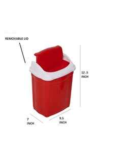 Aristo Aristo Plastic Small Swing Dustbin 9 Ltr (RED)  - Image 4