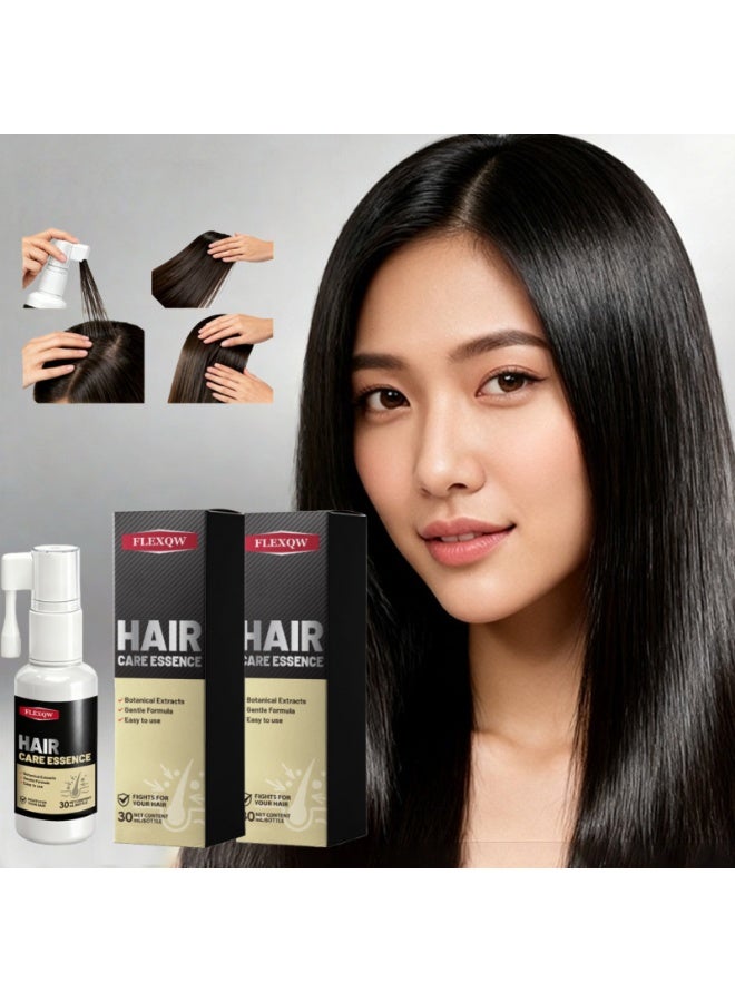 FLEXQW 2-in-1 Hair Oil  Nourishing Serum: Strengthens Hair Roots, Leaves Hair Smooth and Shiny, Provides Long-Lasting Frizz Control (30ml*2) - Image 1
