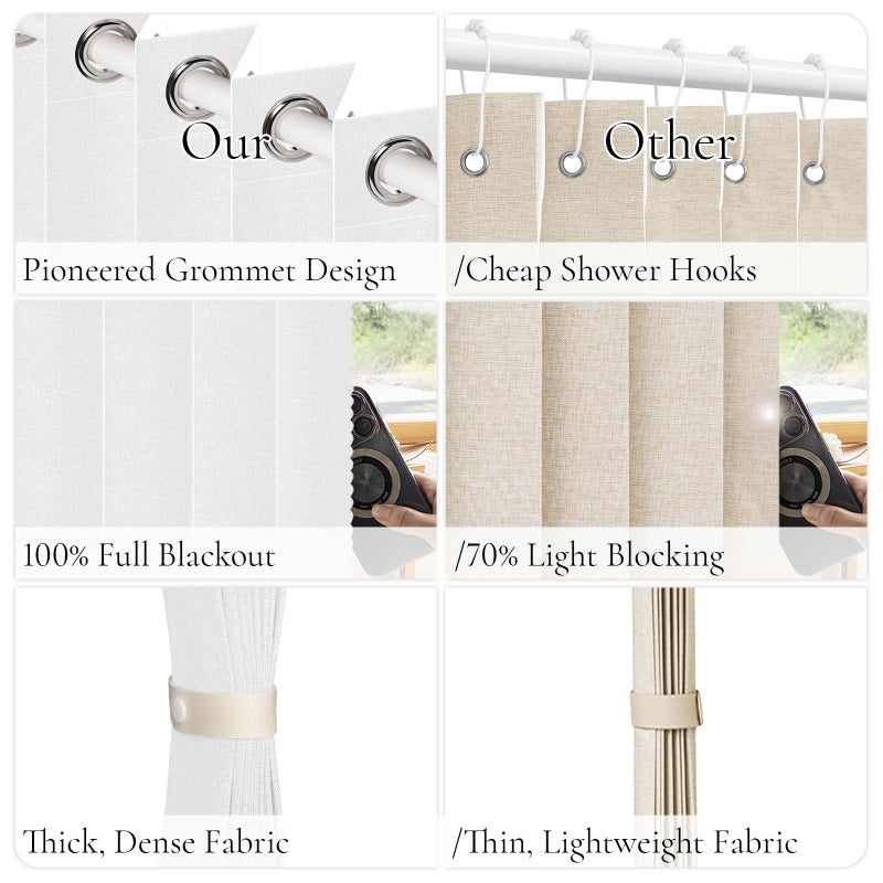 HMYI 100% Blackout Closet Curtain for Open Closet Magnetic Door Panels for Doorway, Sound Proof Curtains for Doorway, 1 Panel, W45 x L80, Grayish White - Image 4