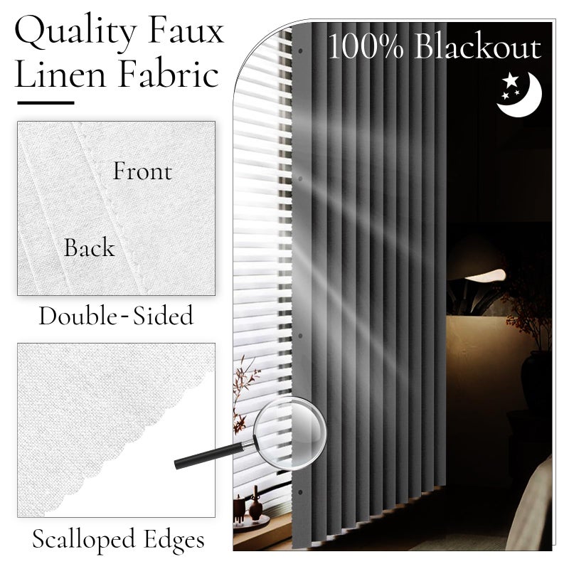 HMYI 100% Blackout Closet Curtain for Open Closet Magnetic Door Panels for Doorway, Sound Proof Curtains for Doorway, 1 Panel, W45 x L80, Grayish White - Image 3