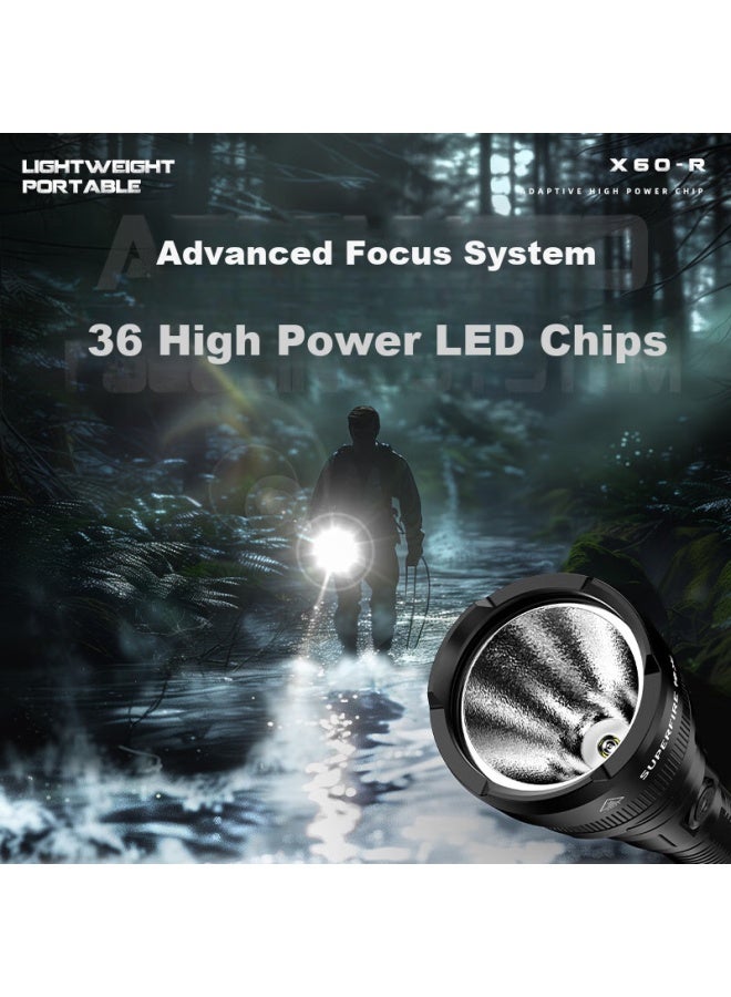 SupFire X60-R High-Intensity Flashlight, Ultra-Bright, Long-Lasting, Long-Range, Military-Grade, Rechargeable, For Home And Outdoor Use, Specialized Lighting, Emergency Light - Image 5