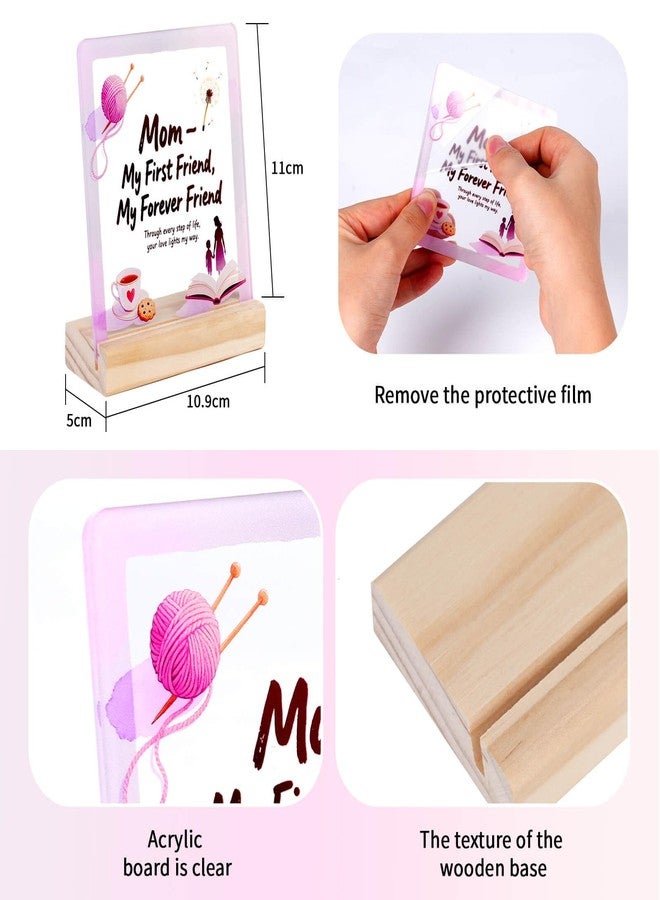 KVENI Mothers Day Gifts Birthday Gifts for Mom - Acrylic Desk Sign with Inspirational Quote “My First Friend, My Forever Friend” – Home Office Desk Decor, Gift for Mother Figure, Special Anniversary, Christmas - Image 5