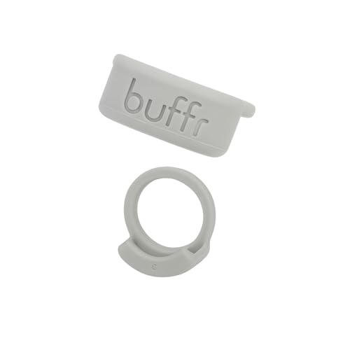 Buffr SMART Ring Protector – Silicone Ring Guards Compatible with Oura, Ultrahuman, RingConn & More Bands – Slim Fit, Sensor-Friendly Smart Ring Cover for Workout, Work & Daily Wear (Grey, Size 9)
