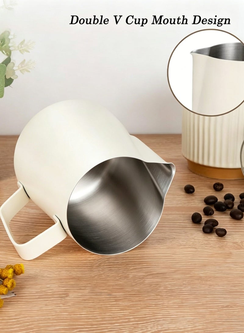 HOMESTAR Milk Frothing Pitcher, Coffee latte art cup, Thickened 304 Stainless Steel Milk Froth Cup with Latte Art Pen for Cream, Coffee, Water, Juice and Smoothies, 350ml - Image 5